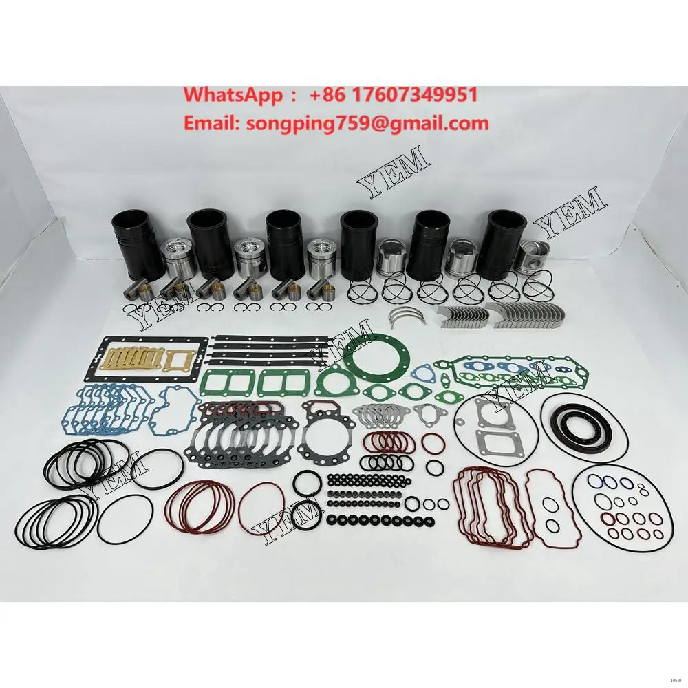 China Supplier 6D125 Repair Overhaul Kit With Head Gasket Set Piston Rings Liner Kit Engine Bearing for Komatsu