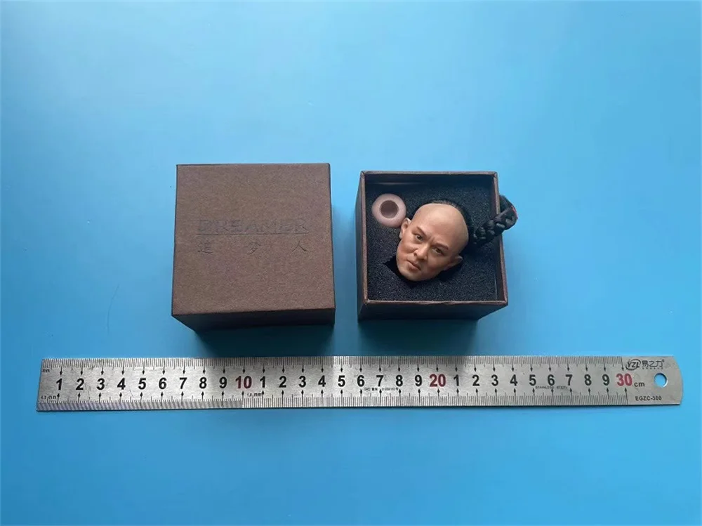 1/6 Old Vintage Asia Orient Series Jet Li Huang Feihong Chinese Kung Fu Male Head Sculpture Carving For 12