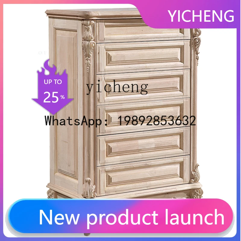 A29 Living Room Solid Wood Oak Carved Storage Cabinet Storage Four Or Five Chest of Six Drawers Sub Side Cabinet