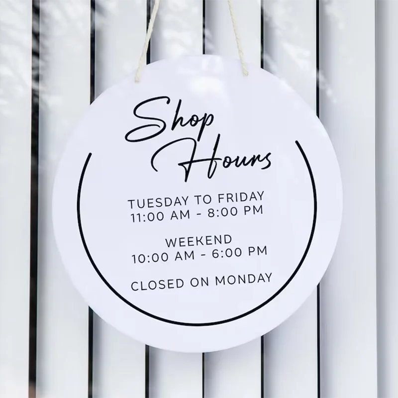 Custom Acrylic Sign Round Salon Personalized Business Logo Wall UV Printing Shop Welcome Store Hanging