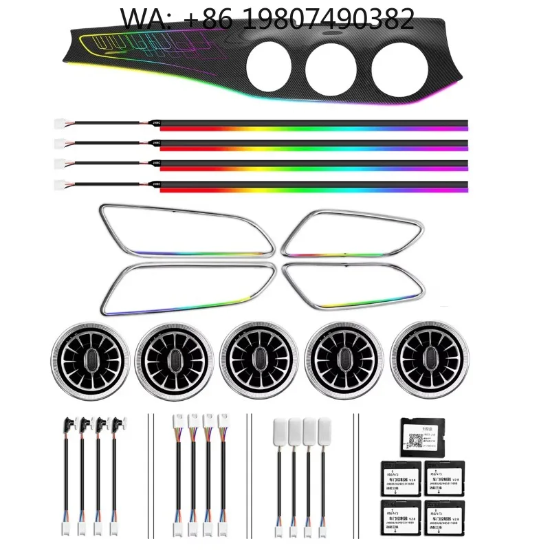 RHD W117 CLA GLA Dynamic LED Lamp, 64 Color Interior Ambient Light Right Hand Drive Compact Car Interior Upgrade Kits