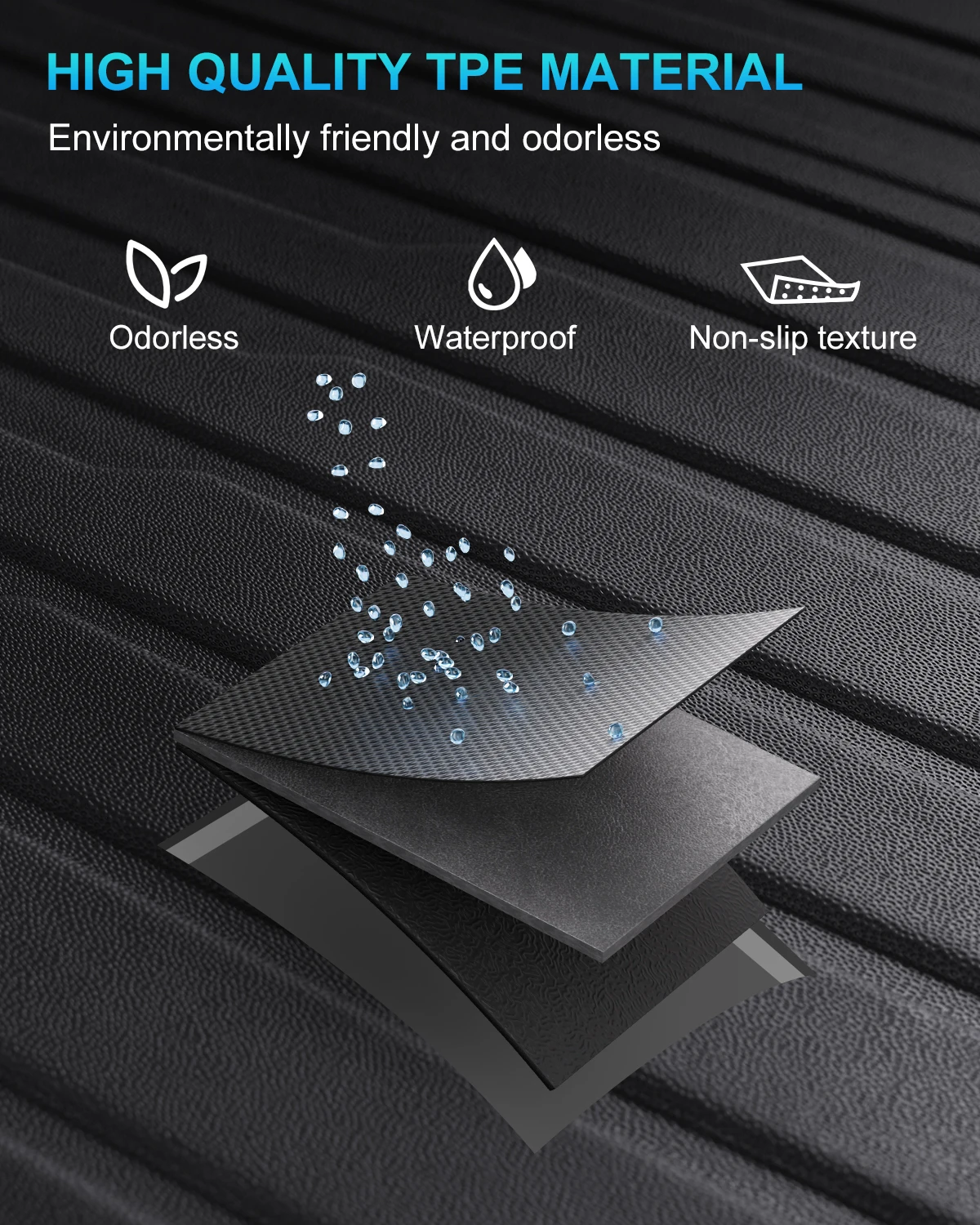 Trunk Mat for 2024 2025 Tesla Model 3 Highland All Weather Durable TPE Cargo Mat Liner Custom Fit Rear Seat Back Protector