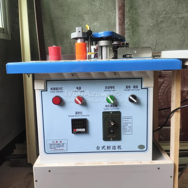 LY-500 Automatic Belt Breaking Edge Banding Machine Double Cylinder Roller Edge Bander Microcomputer Roller Round Shaft Design