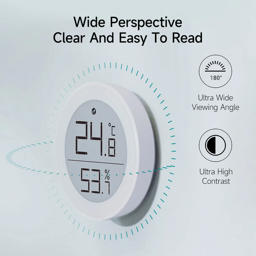 Qingping Innentemperatur- und Feuchtigkeitsmonitor T-Version Thread/BLE Hochpräzises E-Link INK Thermometer Kompatibel mit Apple HomeKit – Detail 5