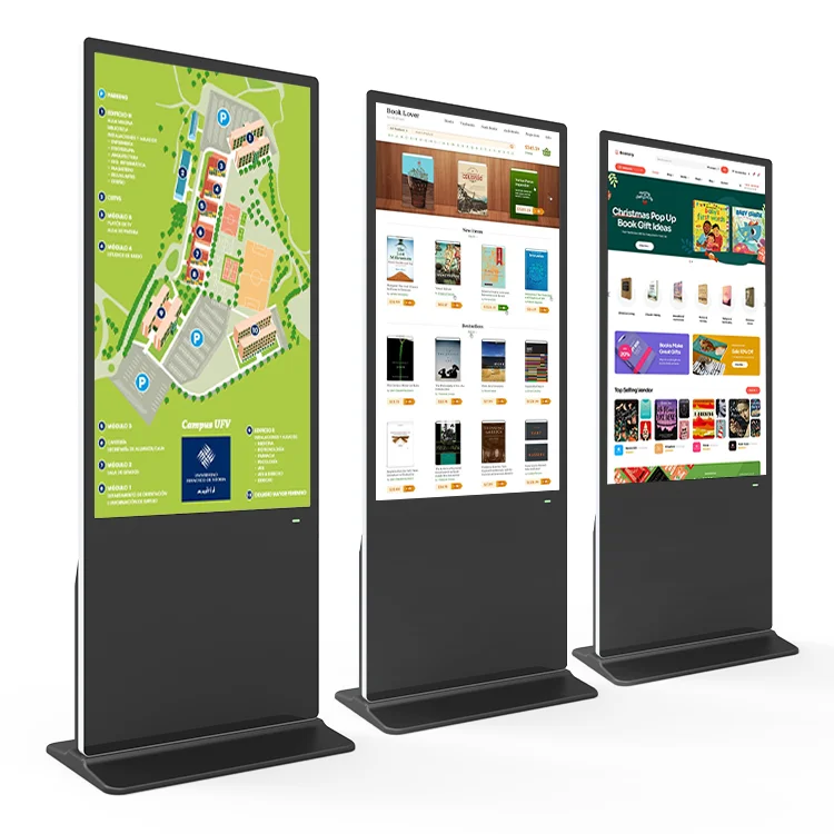 65Inch Vertical LCD Display for Advertising Food Business Menu Board Promotion Floor Standing Display for Restaurants Retailers