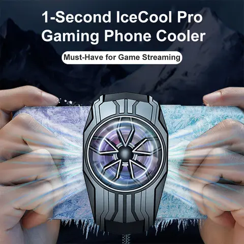 Portable Rechargeable Phone Gaming Cooler, Fast Cooling Fan Mobile Radiator Clip for Live Streaming Samsung Smartphones