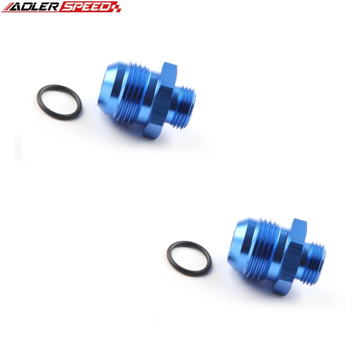 

2PCS 12AN Male To 8AN ORB O Ring Boss Straight Adapter Cut O-Ring Fitting Blue