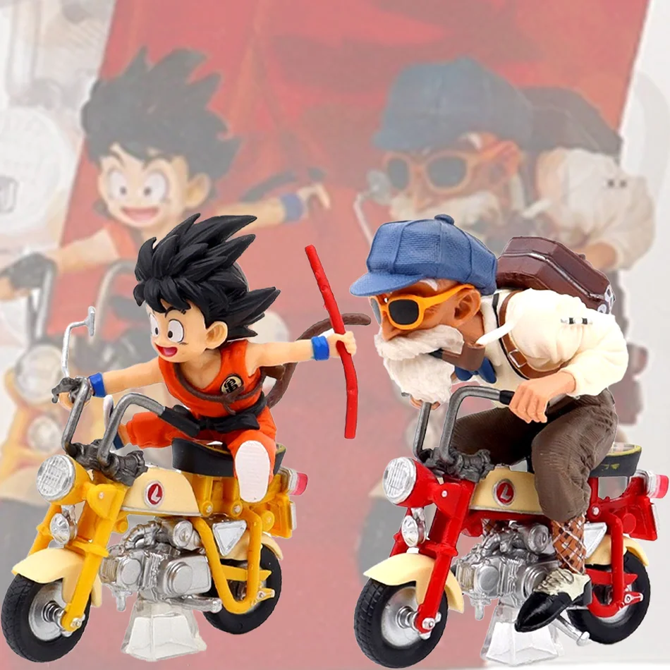 Nouveau 13 cm Dragon Ball Z figurine d'anime Son Goku maître Roshi locomotives PVC Action Kame Sennin moto jouets pour enfants cadeaux