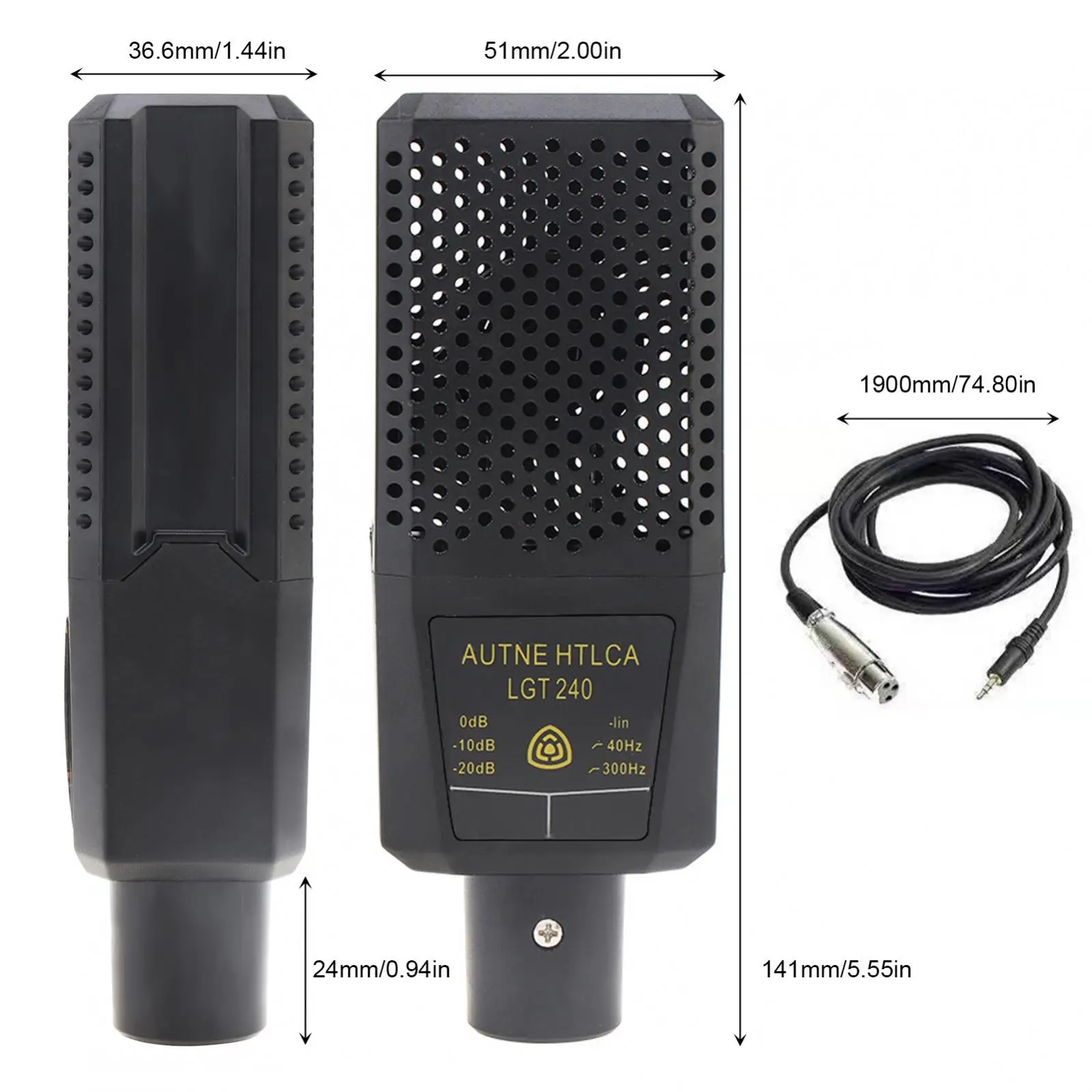 LGT240 Professional Condenser Microphone Mic Large Diaphragm Square Computer Mobile Phone K Song Live Streaming Microphone