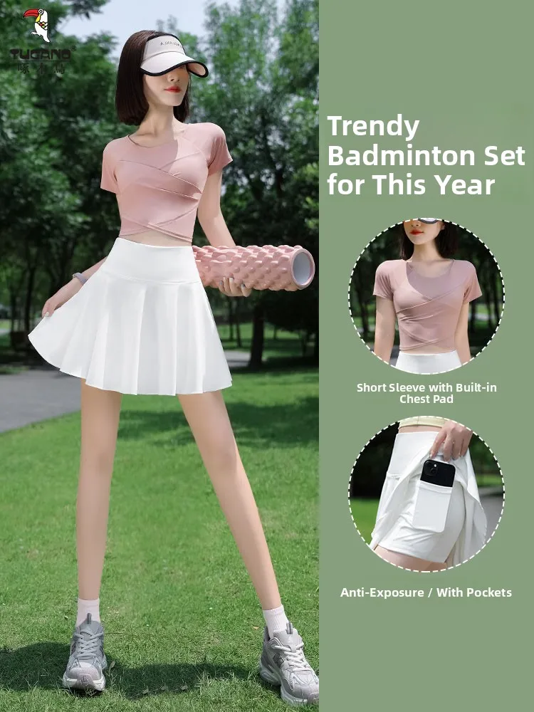 Conjunto deportivo Fitn para mujer, falda de Yoga y tenis Qui Dry, falda ort, sensación avanzada, bádminton orm, novedad de verano