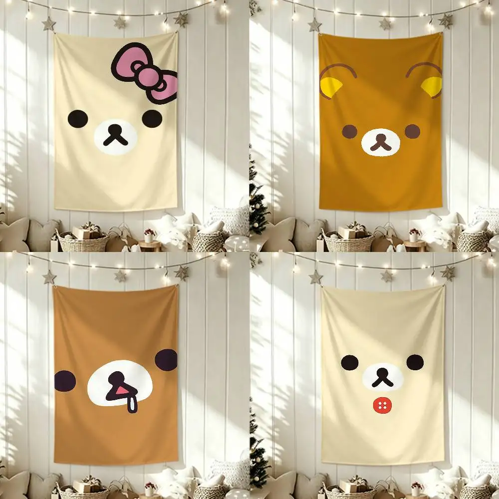 Cute R-Rilakkuma Funny Flags for Bedrooms Home Decor Items Outdoor Decors Garage Decoration Flaga