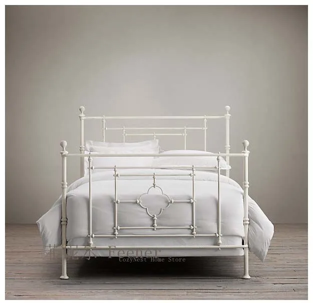 Sturdy Iron Bed Frame Rustic White Romantic Princess Style Bed Frame For Single Double Bed Available In 1 5m 1 8m Sizes