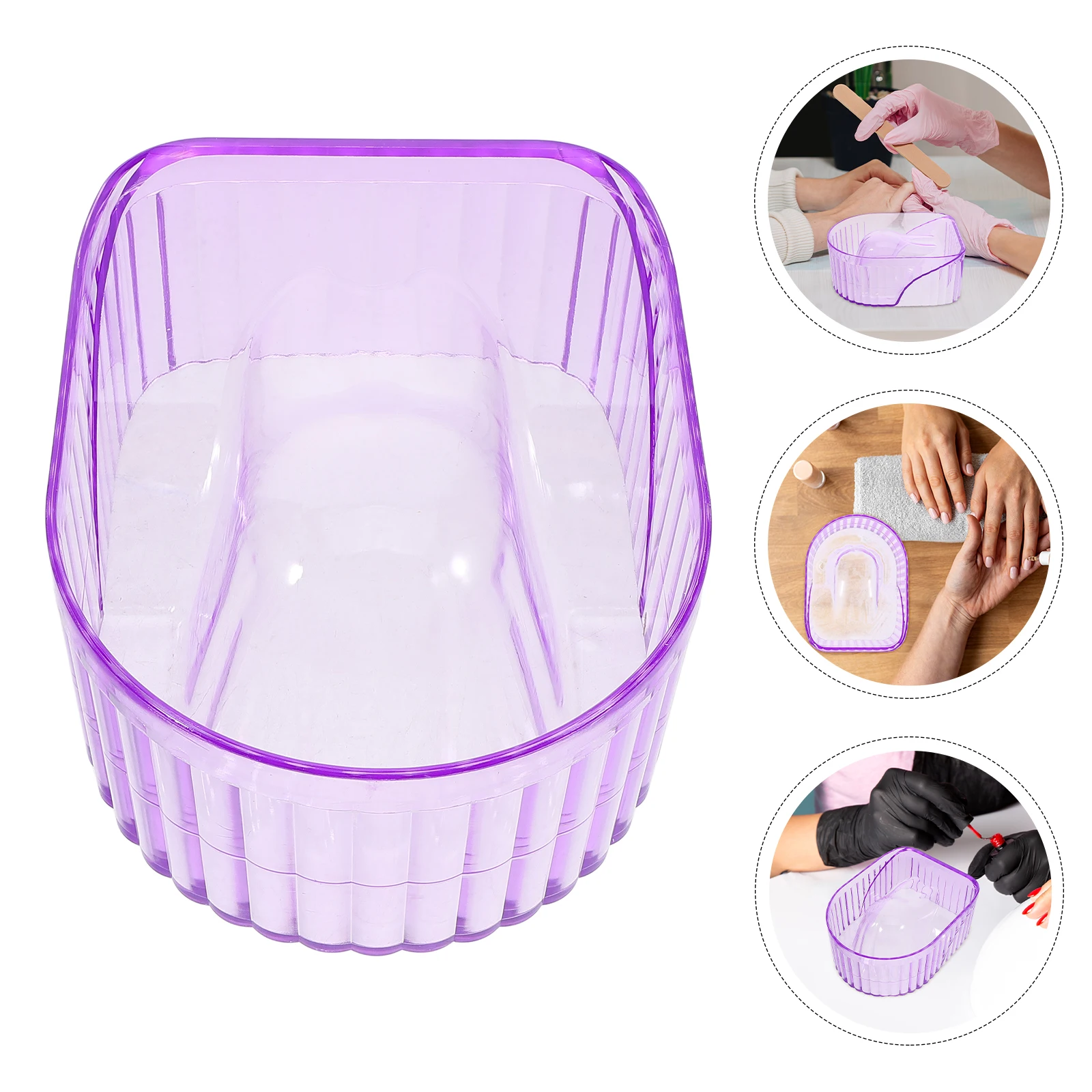 Ciotola per ammollo per unghie Ciotola per manicure in plastica viola Soak Off per unghie professionale Rimozione smalto gel per unghie acriliche Rimozione polvere per immersione