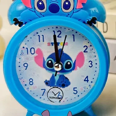 Disney Stitch sveglia per bambini Anime Lilo & Stitch sveglia silenziosa con luce donna decorazione camera da letto scrivania regalo per bambini