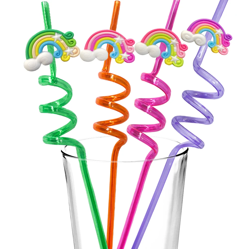 Rainbow Nairobi Orn Little Mary Cartoon Straw, Animal Party Gift, Poète paille ORY Drink, Décoration de fête, 8Pcs