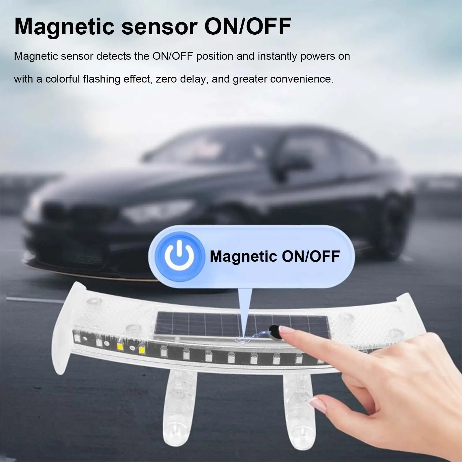 Tail Light For Vehicles Waterproof Dustproof Safe Driving Solar Power Car LED Tail Light For Sedan Truck RV Night Riding
