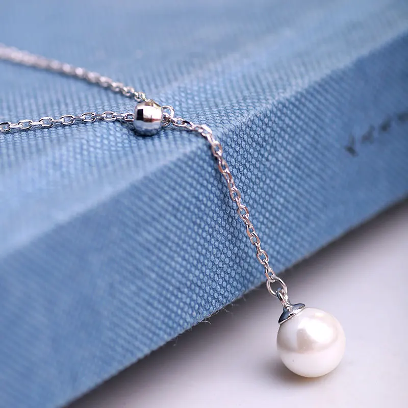 

Korea Pearl Necklace Pendant Fine Jewelry S925 Chain Pearls Luxurious Sterling Silver Wedding Party Fine Jewelry Gift