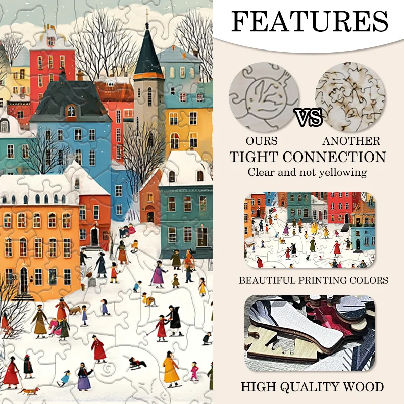 ปริศนาจิ๊กซอว์ไม้แฮปปี้ทาวน์ -เกมการศึกษาเพื่อการผ่อนคลายความเครียดเพื่อการตั้งใจและความสนุกสนาน