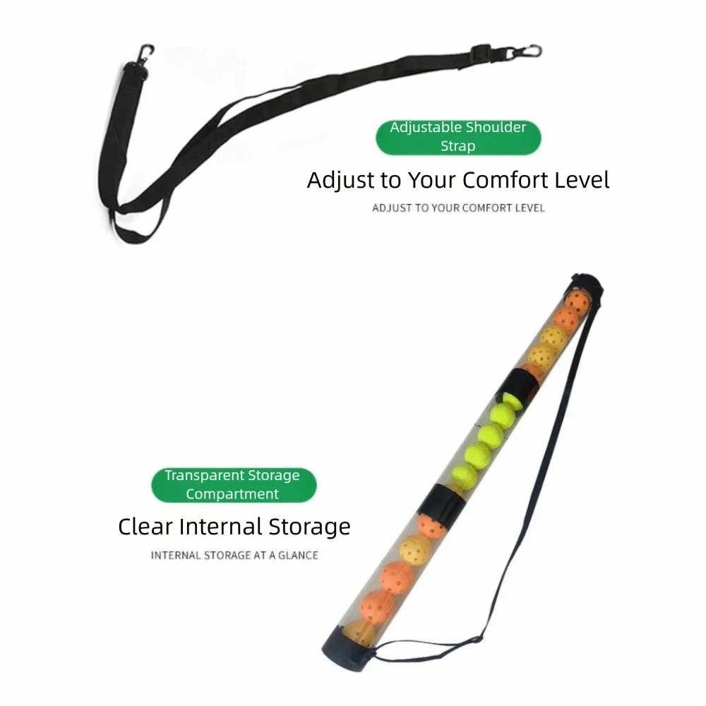 

1Pcs with Shoulder Strap Tennis Ball Picker Holder Lightweight Plastic Pickleball Pickup Tub Large Capacity 95cm Pick Up Tube