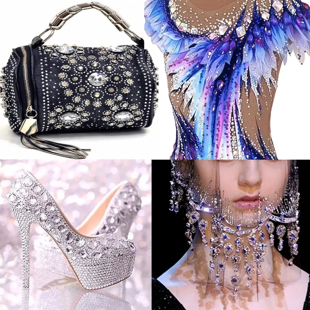 6A-Qualität Strass-Nähsteine, Tropfenförmige Aufnähsteine, Flache Perlen zur Dekoration von Kleidern, Taschen, Kleidungsstücken und Schuhen – Detail 16