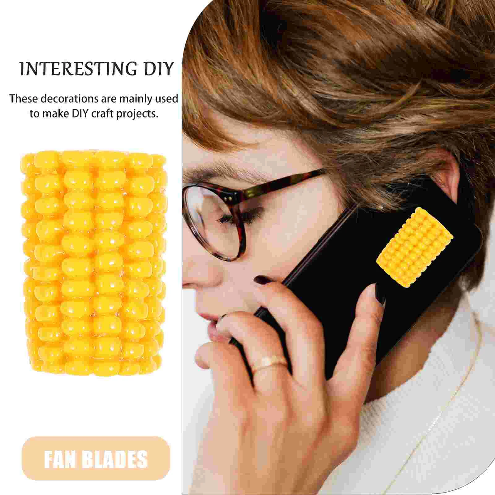 20 Pcs Fall Decorations Simulated Corn The Cob Simulation Phone Case Kids Handmade Toy Yellow DIY Charm Accessory Elderly