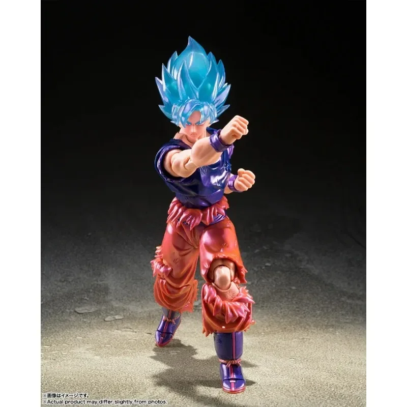 In Stock Original Bandai S.H.Figuarts SHF Dragon Ball VJump Super Saiyan God Son Goku Kaio Ken Anime Action Figure Model Toys