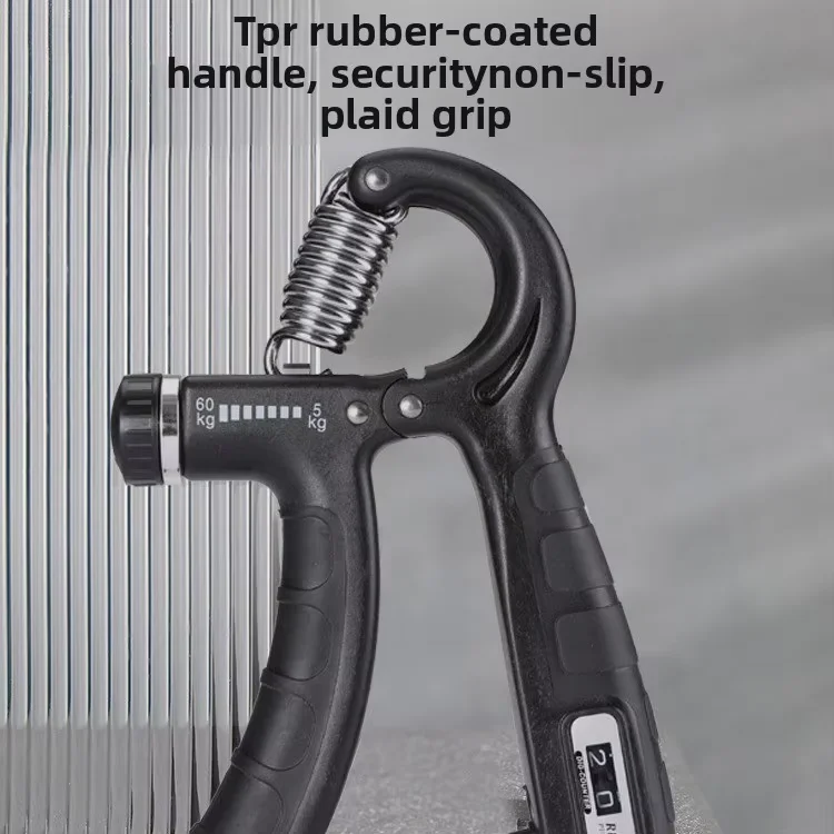 Adjustable Hand Grip Strengthener Count Function Anti-Slip Silicone Grip Heavy Duty Forearm Exerciser 5-60Kg Resistance Range