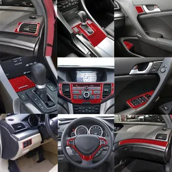 Car Interior Decoration Carbon Fiber Red Sticker For ACURA TSX 2009 2010 2011 2012 2013 2014 Styling Accessories