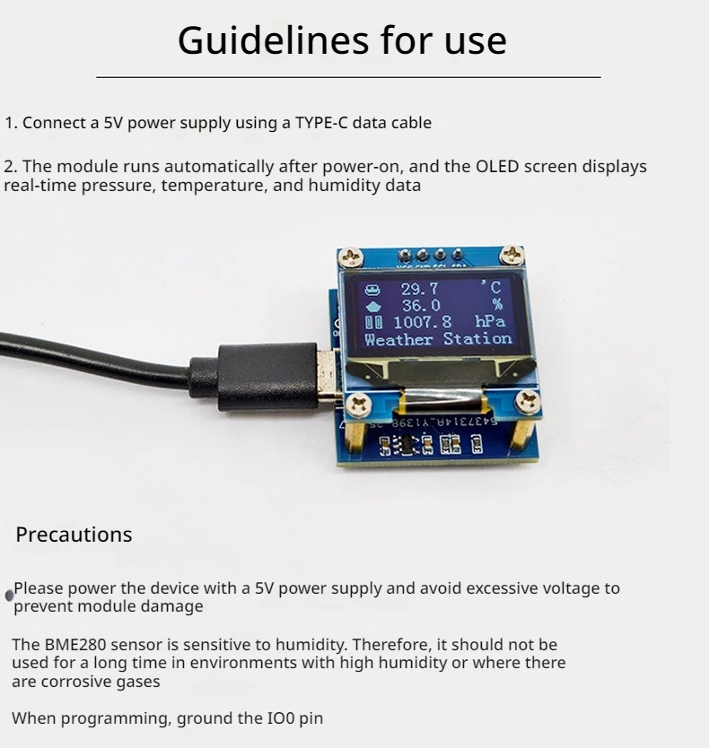 

Модуль ESP12 ESP8266 BME280 для измерения атмосферного давления, температуры и влажности с OLED-дисплеем 0,96 дюйма, 5В, для метеостанций