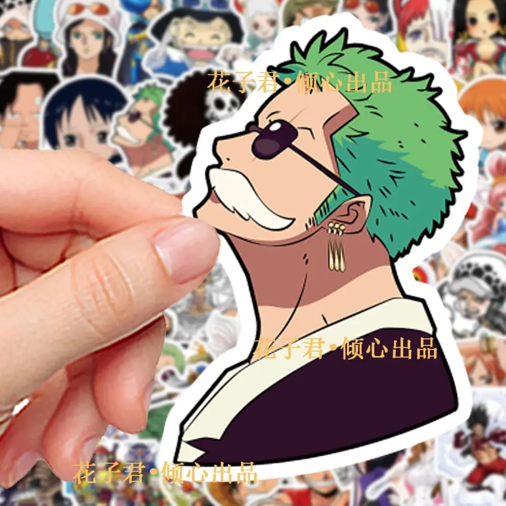 50 قطعة أنيمي الكلاسيكية قطعة واحدة ملصقات Q نسخة لوفي زورو مقاوم للماء الشارات جراب هاتف حقيبة الكمبيوتر المحمول ملصق لعبة طفل