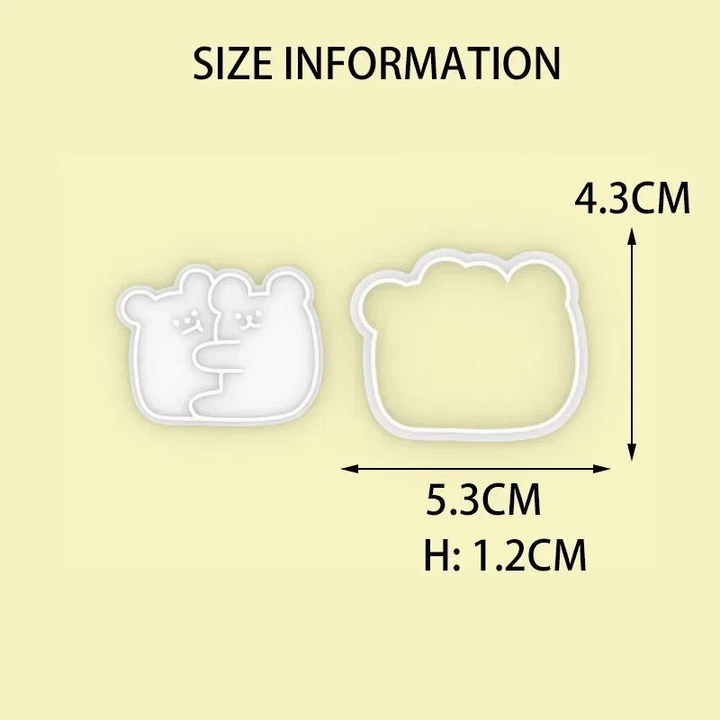 Cute Bear Cookie Cutters Cartoon Cuddle Bear Animal Biscuit Cutting Mold DIY Fondant Embosser Cake Decor Tools Baking Supplies