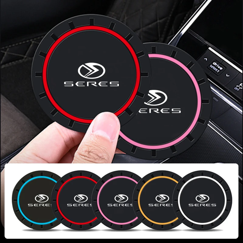 2PCS Silicone Car Coaster Waterproof Mat For Dongfeng Aito M5 EV M7 M9 DFM Seres 3 A5 SF3 SF5 ix3 Vehicles Interior Accessories