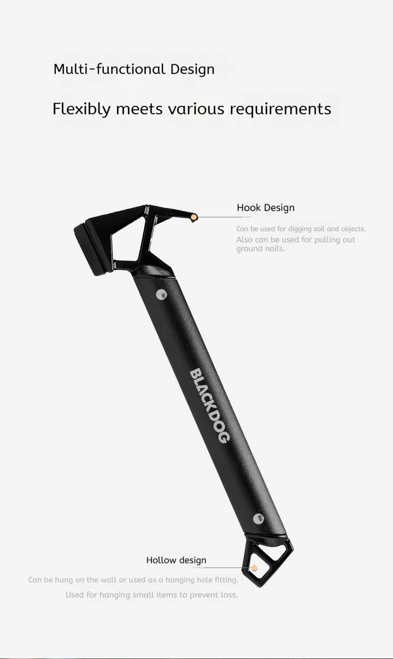 Outdoor-Camping-Hammer mit Aluminiumlegierungsgriff, Ultraleichter Zeltheringhammer, Rutschfester Tragbarer Wander- und Bergsteiger-Campingausrüstung – Detail 8