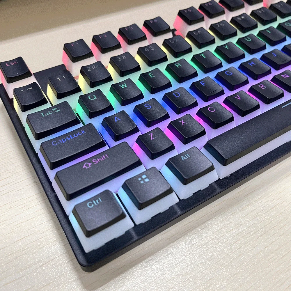 Mechanical Keyboard Pudding Keycap with Transparent Side and Transparent Top OEM Profile PBT Material