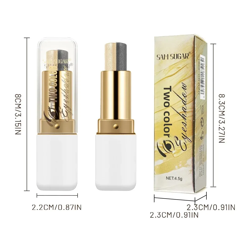 長持ちするツートンアイシャドウスティック防水汚れ防止シマーハイライターブレンド可能なアイ輪郭メイクアップ化粧品