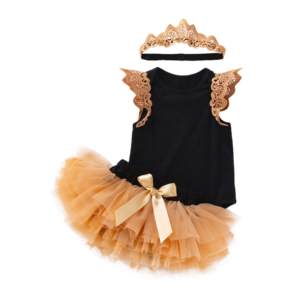 

Sleeveless Wing Romper Baby Girls Dress Outfit Kids Clothing Newborn TC Tutu Princess Skirt Set Comfortable Breathable Party