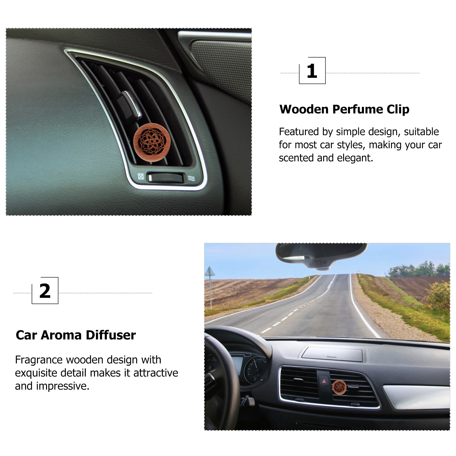 

Car Scent Diffuser Ornaments Essential Oil Diffusers for Home Incense Wood Clip