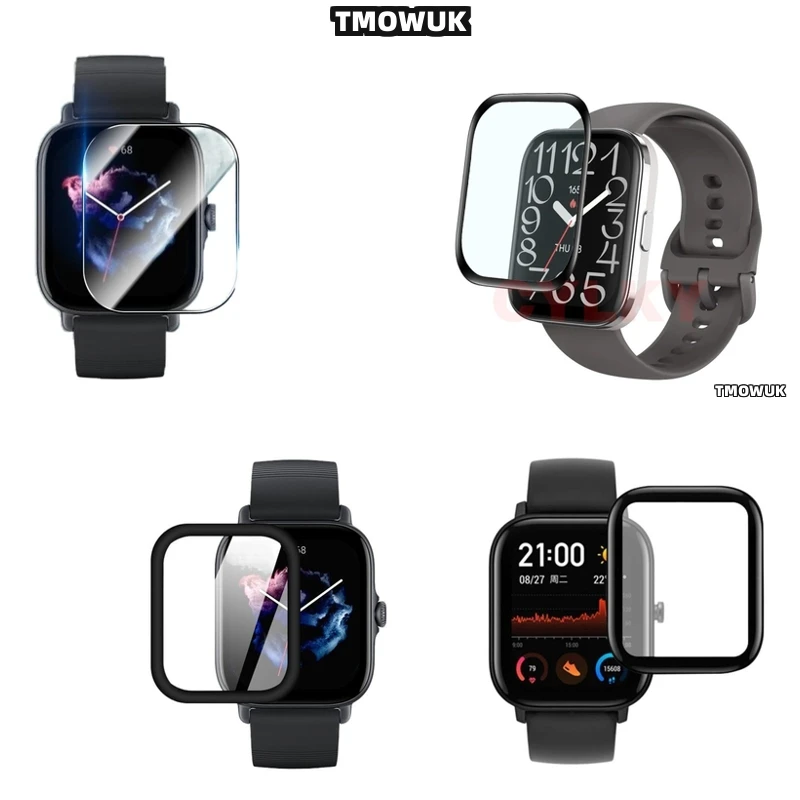 

For Amazfit BIP 3 5 6 U Pro Active Unity GTS 2E 2 3 4 MINI, Prime Full Cover Screen Protector With Soft Flexible Material