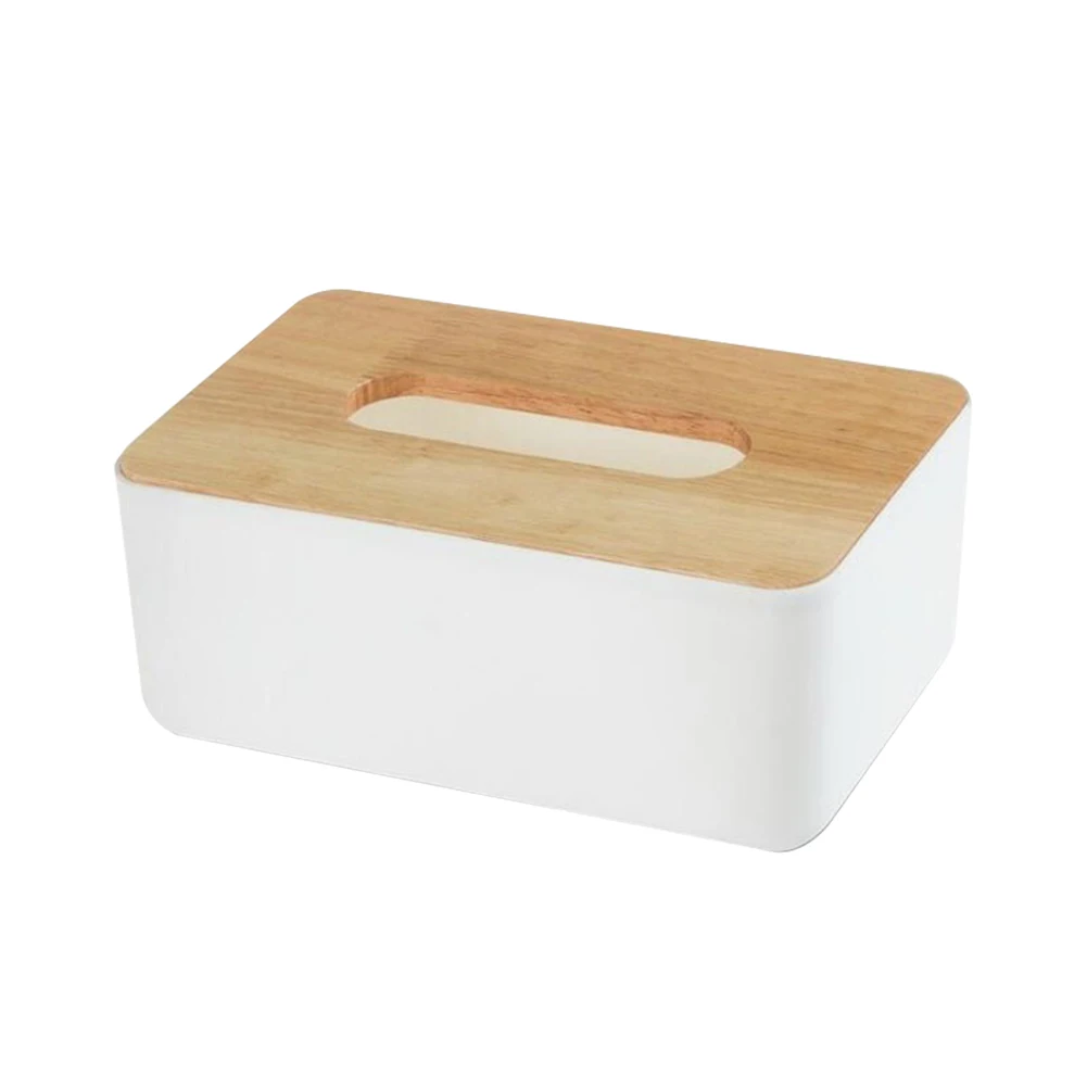 Japanese style wooden tissue box thickened pumping box household storage box car tissue box