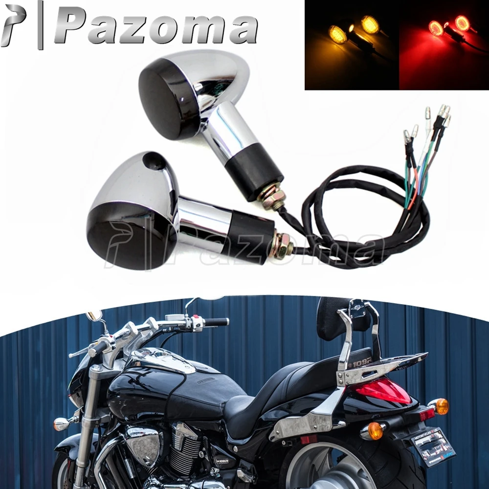 2pcs 3in1 Motorcycle LED Turn Signal Rear Indicator Blinker Ruuning Light Brake Stop Lamp For Suzuki Boulevard M109R VRZ1800 M90