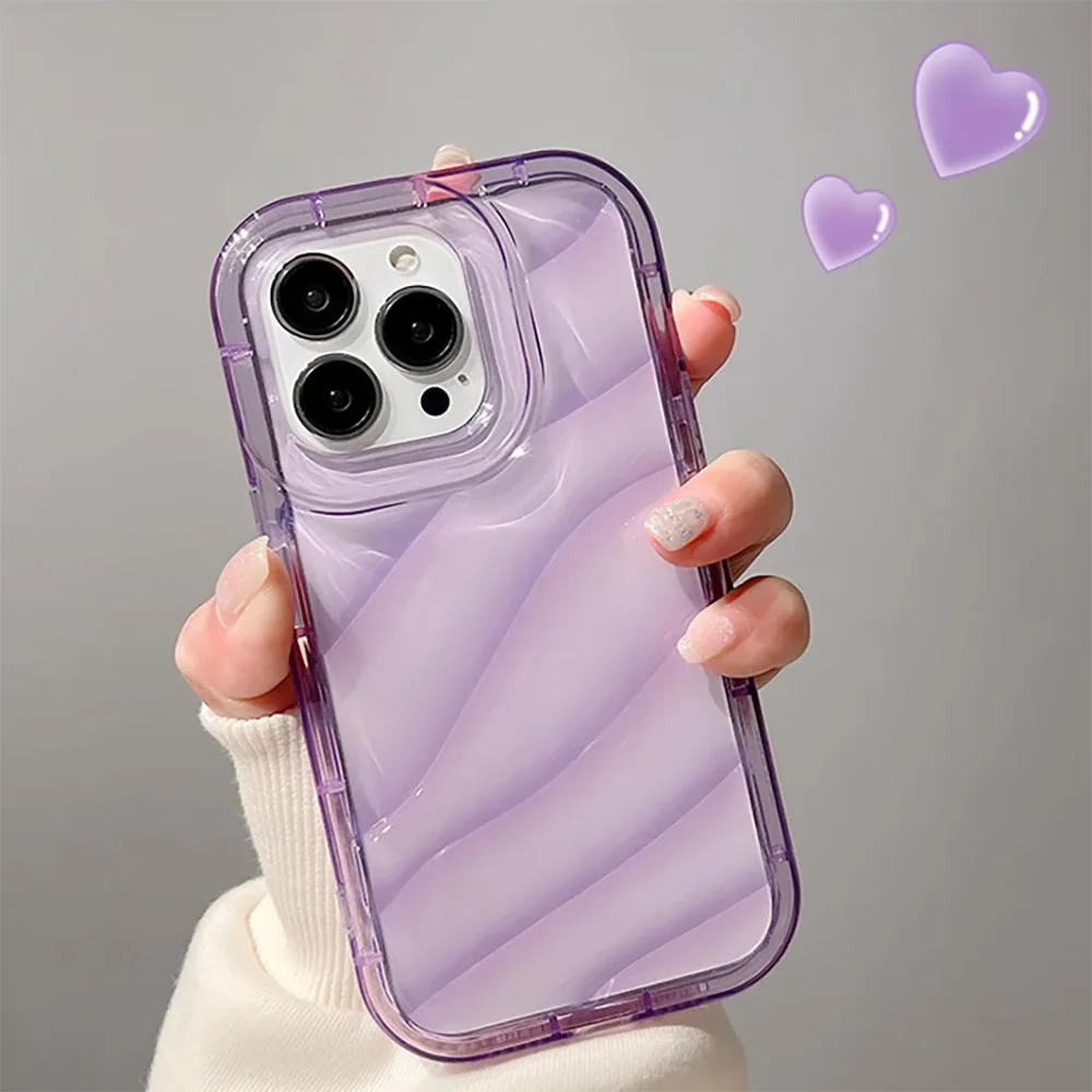 

TRSYPHXM new Suitable for iPhone15 phone case water wave pattern all inclusive transparent anti drop soft shell protective cover