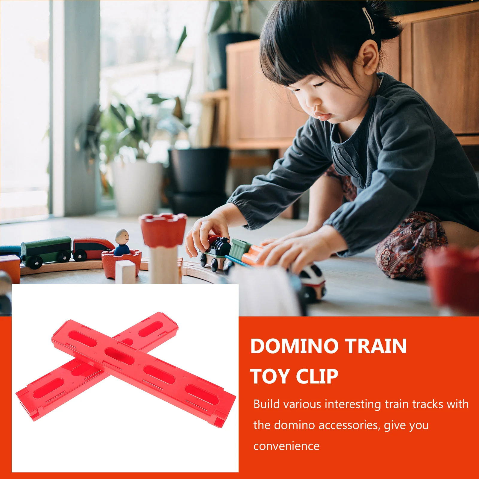 2 stuks Clips Houder Kids Domino Trein Uitbreidingsaccessoires Automatische kaartsleuf Zwaluwstaart Montageblok Domino Trein voor kinderen