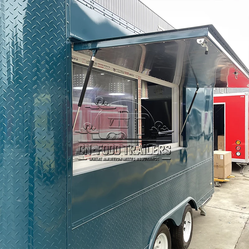 

CN Food Trailer Mobile Catering Trailer Fully Equipped with Snack Bar and Serving Window for Coffee and Pizza Business CE