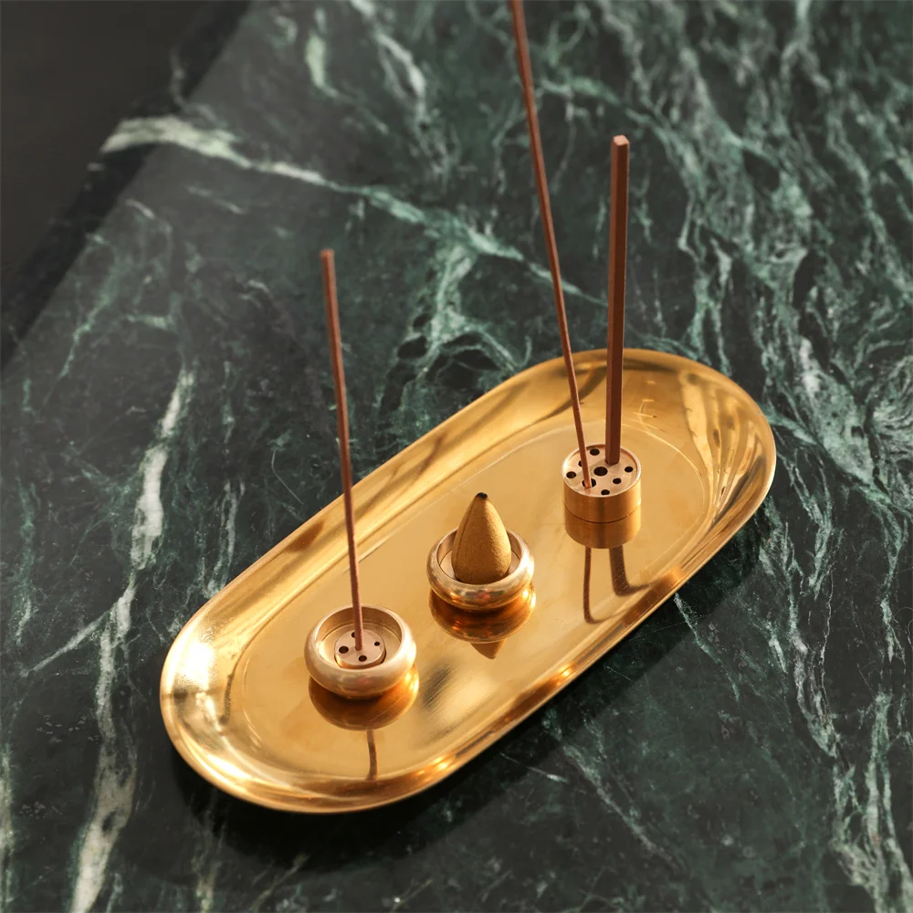 Brass Incense Holder Stable Incennse Sticks Conce Coils Holder Portable Metal Incense Burner Home Decor