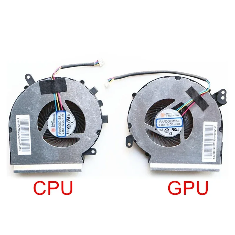 

New Laptop CPU GPU Cooling Fan For MSI GE62MVR GE72MVR MS-16JC MS-169C Cooler radiator PAAD06015SL N376 N374 DC 5V 0.55A 4PIN