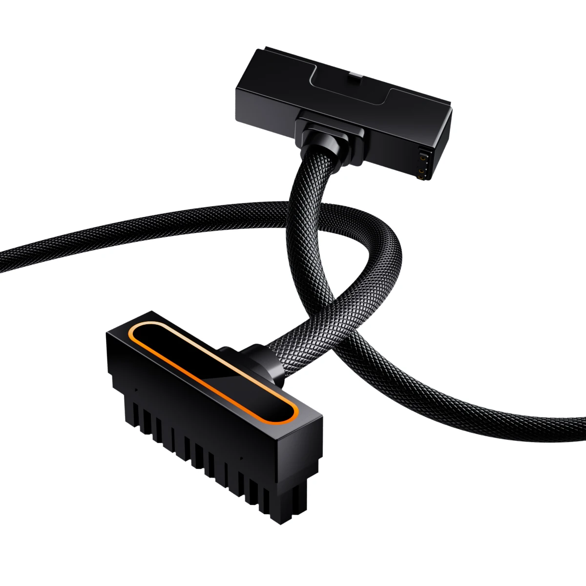 AIJS ATX24Pin Motherboard Extension Cable,18AWG 90 Right-Angle Design, ARGB 5V 3Pin Male-to- Female Connectors Cable