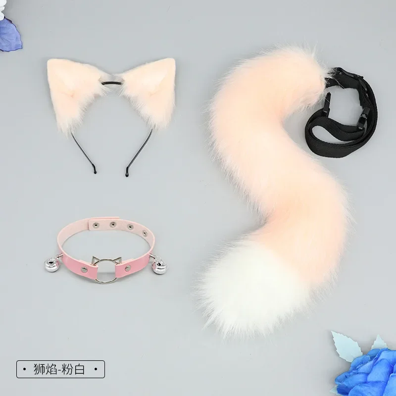 Lolita ACGN Anime Hair Band Animal Ear Neck Bell Tail Accessory Set adecuado para Halloween Party Cosplay Costume Uniform