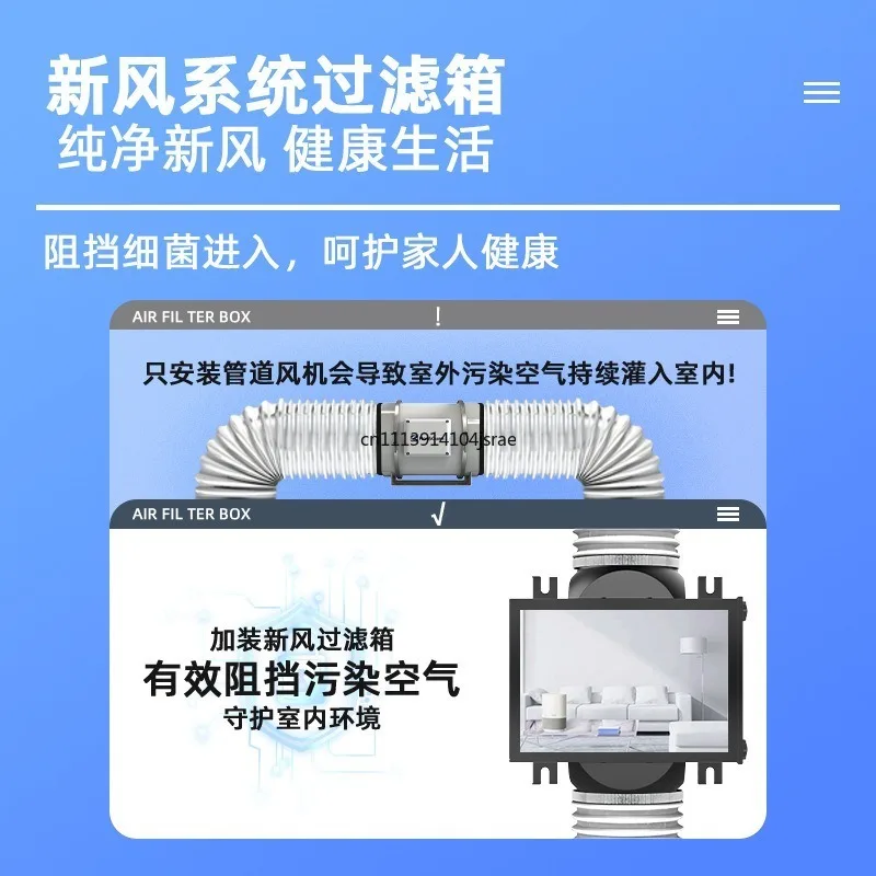 Fresh Air Pre‑Filter Box Indoor Air Purification Box High‑Efficiency Filter Cotton PM2.5 Dust Removal Ventilation Filter