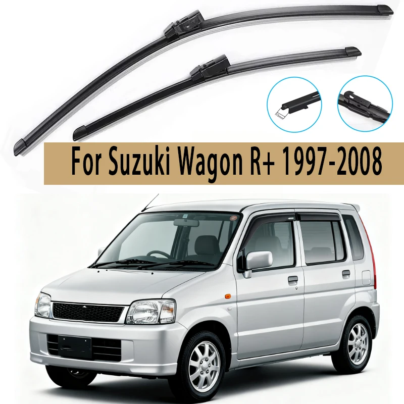 

2pcs Front Windshield Wiper Blades Windscreen Wipers 2xFor Suzuki Wagon R+ 1997-2008 2000 2001 2002 2003 2004 2005 2006 2007