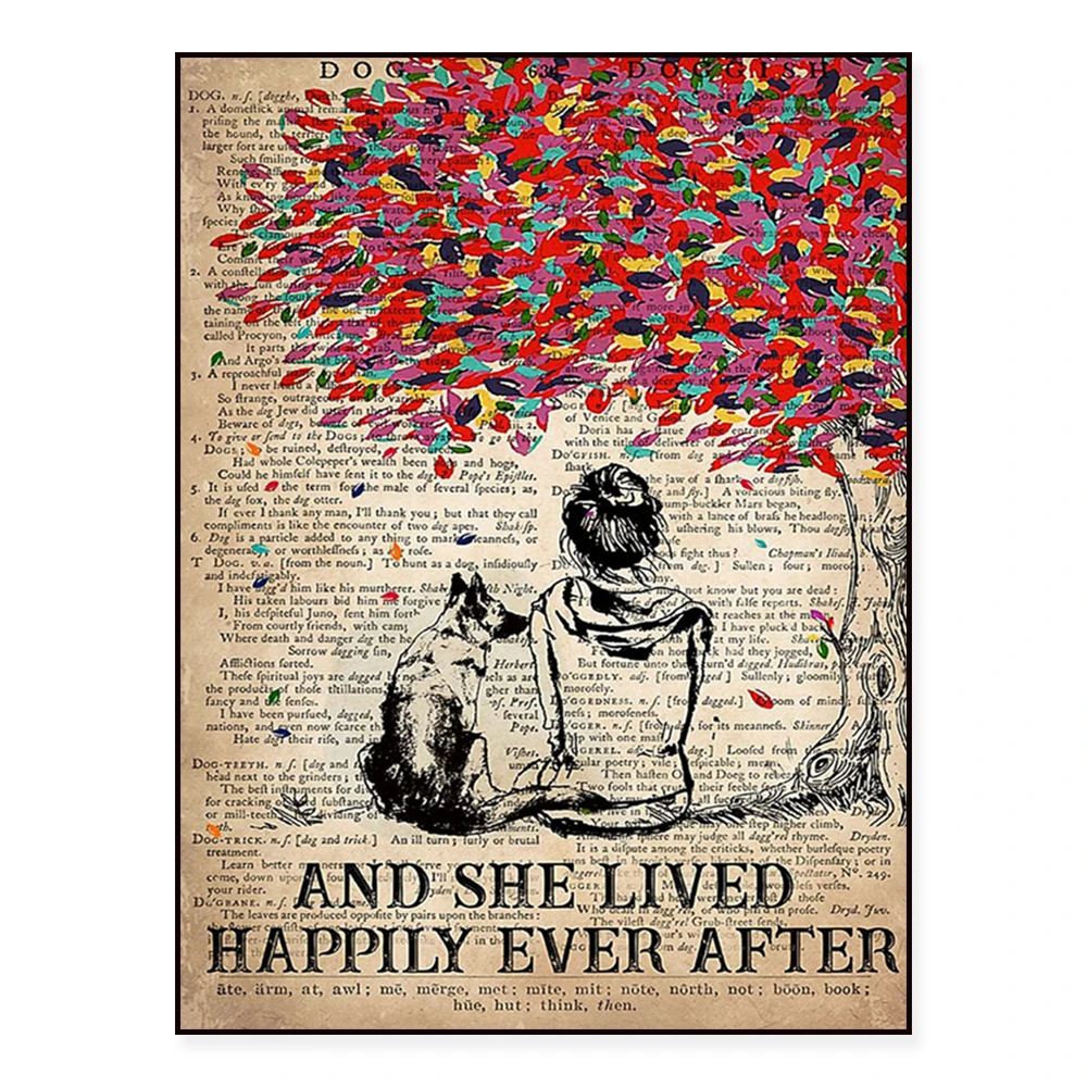 Once upon a time there was a poster of a girl who really loved dogs, vintage German Shepherd posters, dog-loving posters, the be